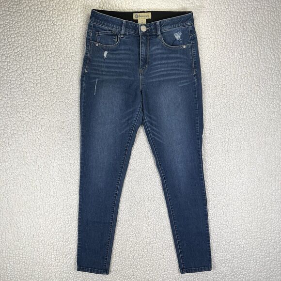 Democracy Jeans Women’s Size 6 (Actual 28x29) Blue Mid Rise Skinny Distressed - Picture 2 of 9